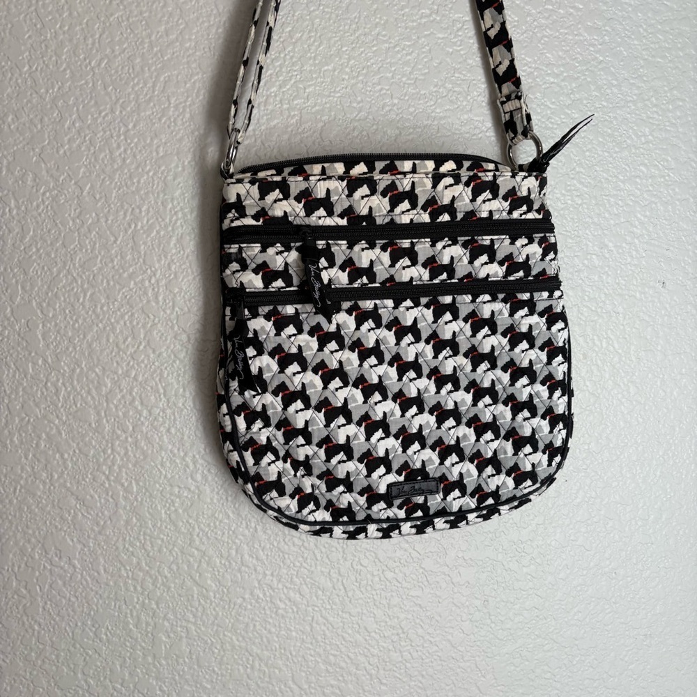 Vera Bradley Scottie Dogs (Winter 2016) Triple Zip Hipster Crossbody Bag